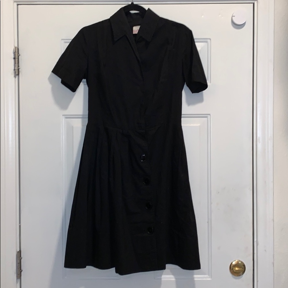 Amazing asymmetrical vintage black shirt dress